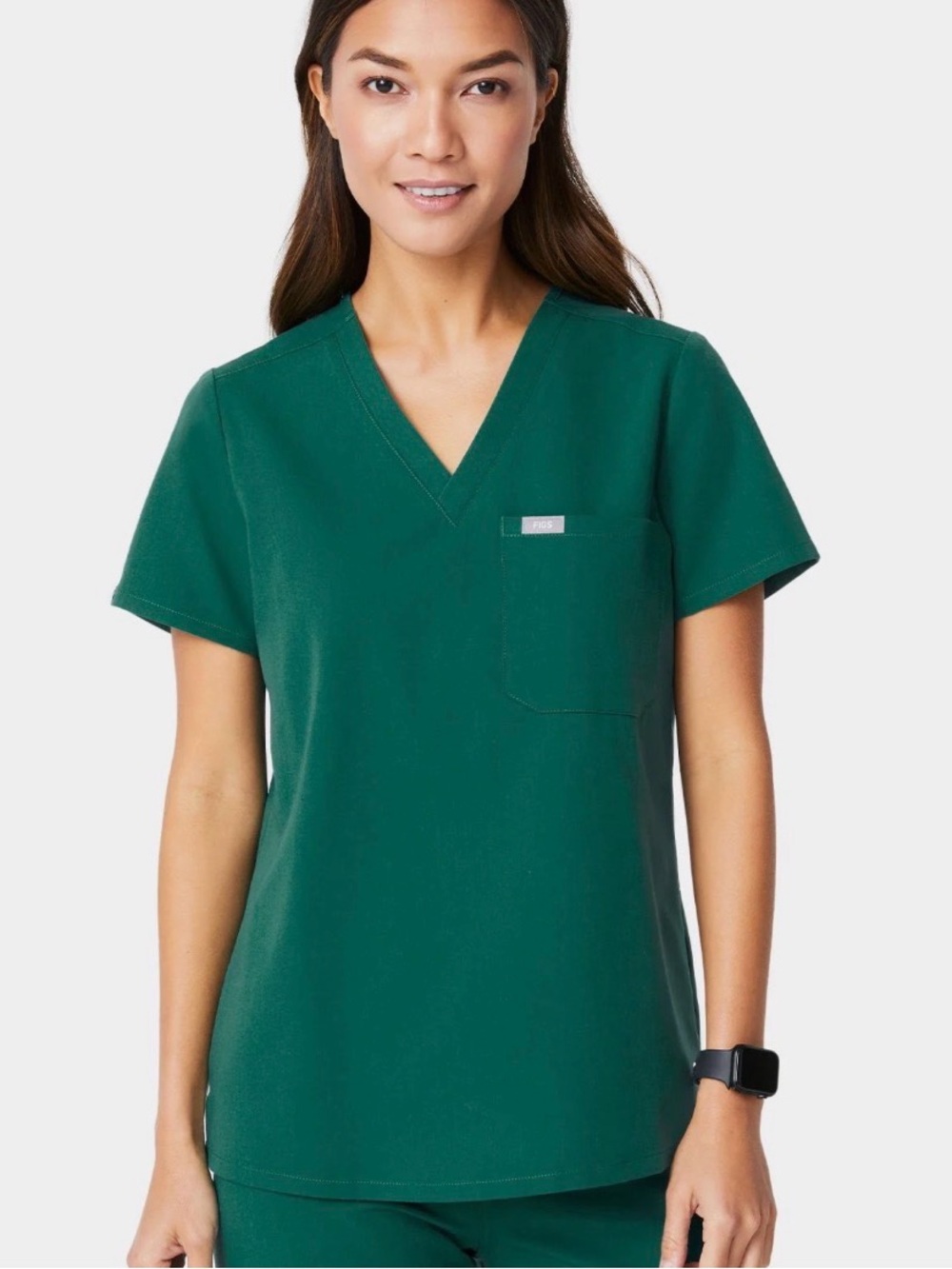 Figs Women’s Catarina Scrub Top, Hunter Green, XL
